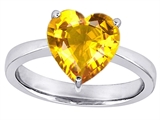 Original Star K™ Large 10mm Heart Shape Solitaire Engagement Ring with Simulated Yellow Sapphire