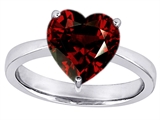 Original Star K™ Large 10mm Heart Shape Solitaire Engagement Ring With Simulated Garnet