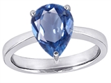 Original Star K™ Large 11x8 Pear Shape Solitaire Engagement Ring with Simulated Aquamarine