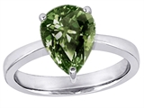 Original Star K™ Large 11x8 Pear Shape Solitaire Engagement Ring with Simulated Green Sapphire