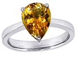 Original Star K™ Large 11x8 Pear Shape Solitaire Engagement Ring With Simulated Citrine
