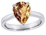 Original Star K™ Large 11x8 Pear Shape Solitaire Engagement Ring With Simulated Imperial Yellow Topa