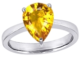 Original Star K™ Large 11x8 Pear Shape Solitaire Engagement Ring with Simulated Yellow Sapphire
