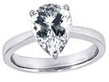 Original Star K™ Large 11x8 Pear Shape Solitaire Engagement Ring with Genuine White Topaz
