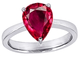 Original Star K™ Large 11x8 Pear Shape Solitaire Engagement Ring with Created Ruby
