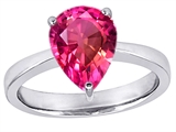Original Star K™ Large 11x8 Pear Shape Solitaire Engagement Ring with Created Pink Sapphire