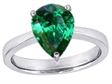 Original Star K™ Large 11x8 Pear Shape Solitaire Engagement Ring with Simulated Emerald