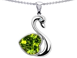 Original Star K™ Large Love Swan Pendant With 8mm Genuine Heart Shape Peridot