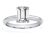 Tommaso Design™ Genuine White Topaz 8x6mm Emerald Cut Engagement Ring