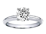 Tommaso Design™ Genuine White Topaz Round 7mm Solitaire Engagement Ring