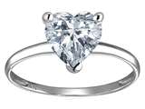 Tommaso Design™ Zoe R™ Genuine White Topaz Heart Shape 8mm Solitaire Engagement Ring