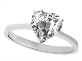 Tommaso Design™ Zoe R™ Genuine White Topaz Heart Shape 8mm Solitaire Engagement Ring