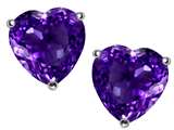 Original Star K™ Heart Shape Genuine Amethyst Earring Studs