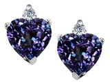 Original Star K™ Heart Shape 7mm Simulated Alexandrite Earrings