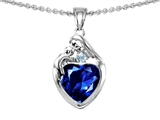 Original Star K™ Loving Mother With Child Family Pendant With 8mm Heart Shape Created Sapphire