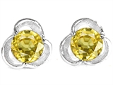 Original Star K™ Round 6mm Simulated Yellow Sapphire Flower Earring Studs