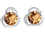 Original Star K™ Round 6mm Simulated Imperial Yellow Topaz Flower Earring Studs