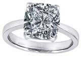 Original Star K™ Large 10mm Cushion Cut Solitaire Engagement Ring with Genuine White Topaz