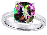 Original Star K™ Large 10mm Cushion Cut Solitaire Engagement Ring with Mystic Rainbow Topaz