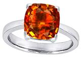 Original Star K™ Large 10mm Cushion Cut Solitaire Engagement Ring with Simulated Orange Mexican Fire Opal