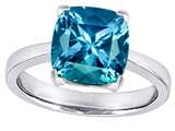 Original Star K™ Large 10mm Cushion Cut Solitaire Engagement Ring With Simulated Blue Topaz