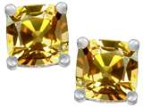 Original Star K™ Cushion Cut 7mm Simulated Imperial Yellow Topaz Earrings Studs