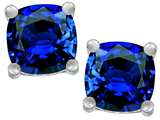 Original Star K™ Cushion Cut 7mm Created Sapphire Earrings Studs