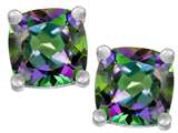 Original Star K™ Cushion Cut 7mm Mystic Rainbow Topaz Earring Studs