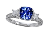 Zoe R™ Engagement Ring With 14 Genuine Diamonds And 7mm Cushion Cut Created Sapphire By Z