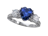 Zoe R™ Engagement Ring With 14 Genuine Diamonds And 8mm Heart Shape Created Sapphire