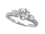 Zoe R™ Engagement Ring With 14 Genuine Diamonds And 7mm Round Genuine White Topaz