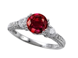 Zoe R™ Engagement Ring With 14 Genuine Diamonds And 7mm Round Lab Created Ruby By Zoe R