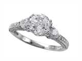 Zoe R™ Engagement Ring With 14 Genuine Diamonds And 7mm Round Genuine White Topaz By Zoe R