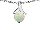 Original Star K™ Round Pendant with Created Opal