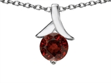 Original Star K™ Round 7mm Pendant with Genuine Garnet