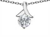 Original Star K™ Round Pendant with Genuine White Topaz
