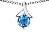 Original Star K™ Round 7mm Pendant with Genuine Blue Topaz