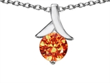 Original Star K™ Round Pendant with Simulated Mexican Fire Opal