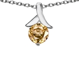 Original Star K™ Round Pendant With Simulated Imperial Yellow Topaz