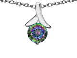 Original Star K™ Round 7mm Pendant with Rainbow Mystic Topaz