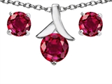 Original Star K™ Lab Created Ruby Round 7mm Pendant Box Set with Free matching earrings
