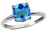 Tommaso Design™ Genuine Blue Topaz 7mm Cushion Cut Solitaire Engagement Ring