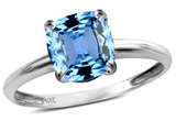 Tommaso Design™ Simulated Aquamarine 7mm Cushion Cut Solitaire Engagement Ring