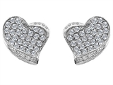 Original Star K™ Heart Shape Love Earrings With Genuine White Topaz