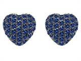 Original Star K™ Small Puffed Heart Love Earrings with Lab Created Sapphire