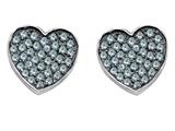 Original Star K™ Heart Shape Love Earrings with Simulated Aquamarine