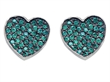 Original Star K™ Heart Shape Love Earrings with Simulated Emerald