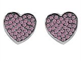 Original Star K™ Heart Shape Love Earrings with Created Pink Sapphire