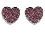 Original Star K™ Heart Shape Love Earrings with Lab Created Ruby