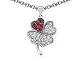 Celtic Love by Kelly Lucky Clover Pendant With Created Ruby